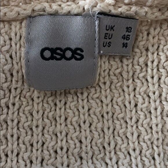 𝅺ASOS Boatneck Cable Knit Sweater Size 14 - Picture 9 of 12
